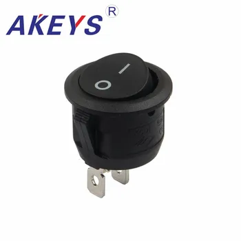 

10PCS KCD1-201-2P 2pins 2nd gear black round rocker switch for Water heater