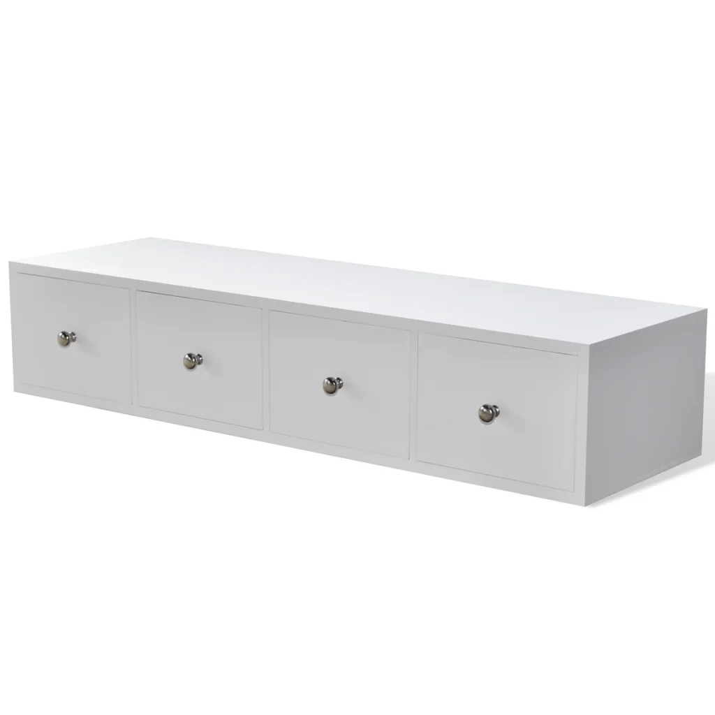 

White wooden cabinet with four drawers cabinet For Home Ship From ES