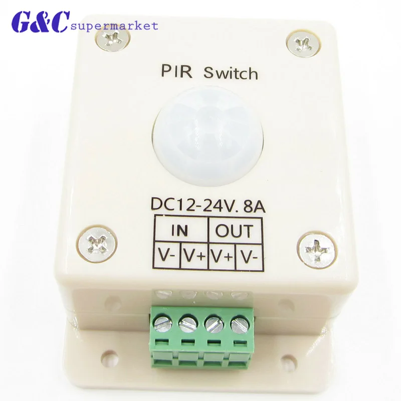 

Sensor Switch Mini PIR Infrared IR Motion Sensor Detector Switch Module DC 12V 24V 8A PIR for LED Strip Light