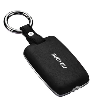 

Car Suede Leather Keychain Case Bag For JAGUAR XE XF XJ F PACE For Land Rover Range Rover Discovery Sport Evoque Freelander 2