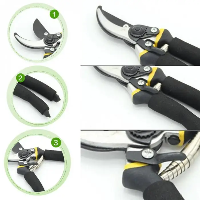 Pruning Shears Professional Sharp Bypass Hand Pruner Shears with Safety Lock Tree Trimmers Secateurs TN88