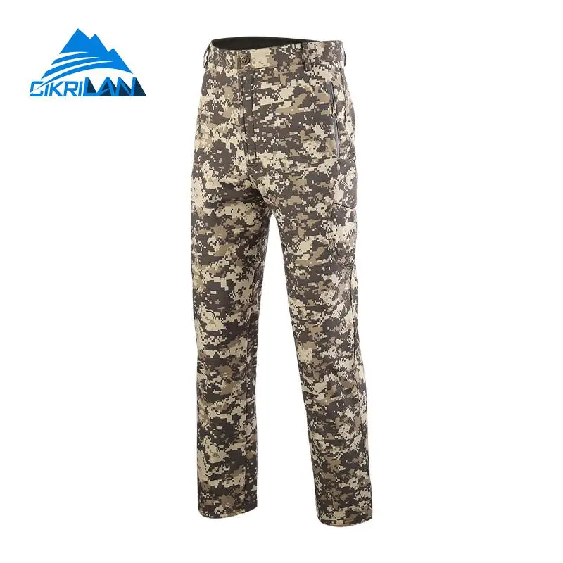 Camo Mens Softshell Windproof Sport senderismo Trekking al aire libre militar pantalones hombres resistente al agua ejército Camping caza Pantalones