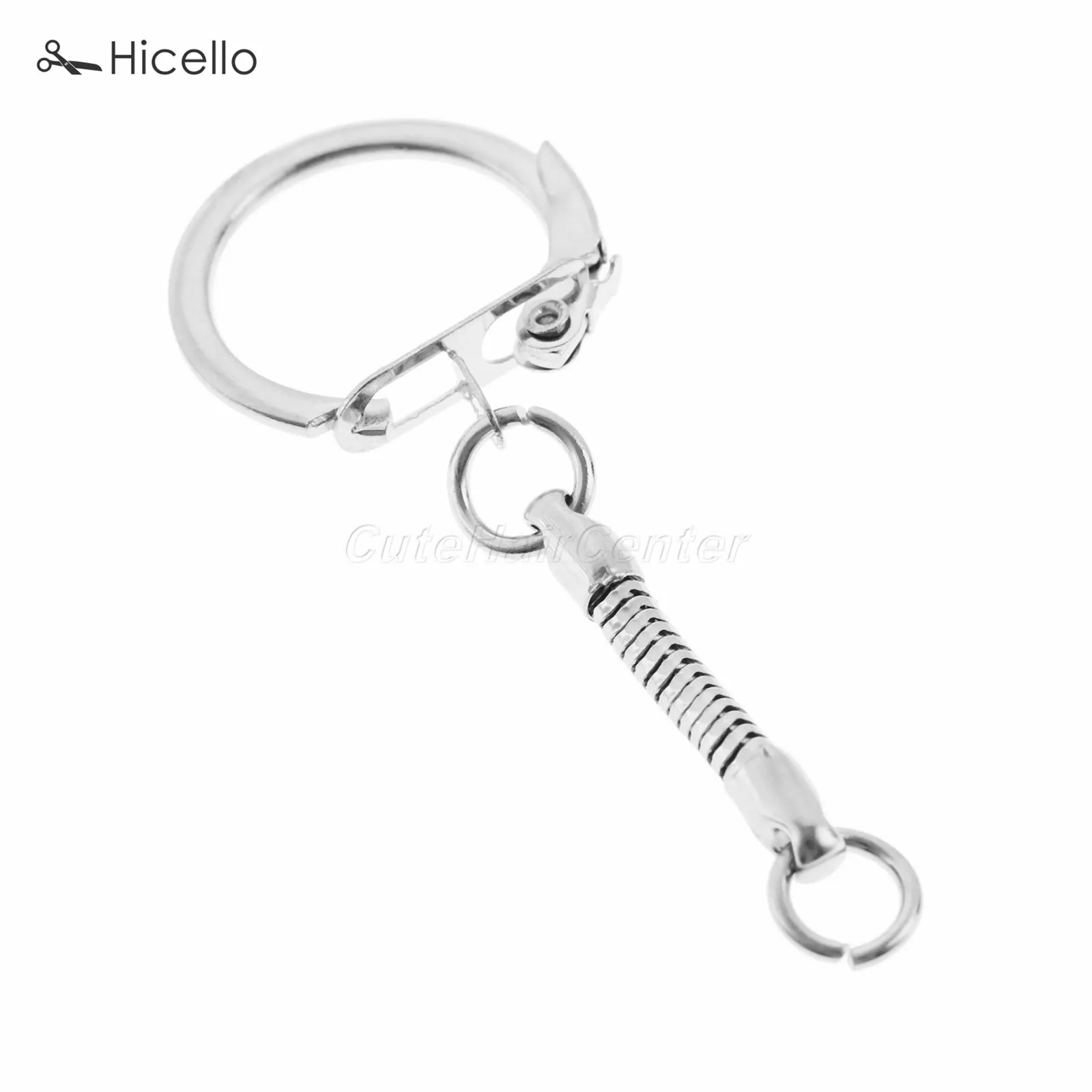

10PCS Shake Chain Key Rings Silver Iron Keychains Nickel Plated chains with Clasp Secure locking high quality Hicello