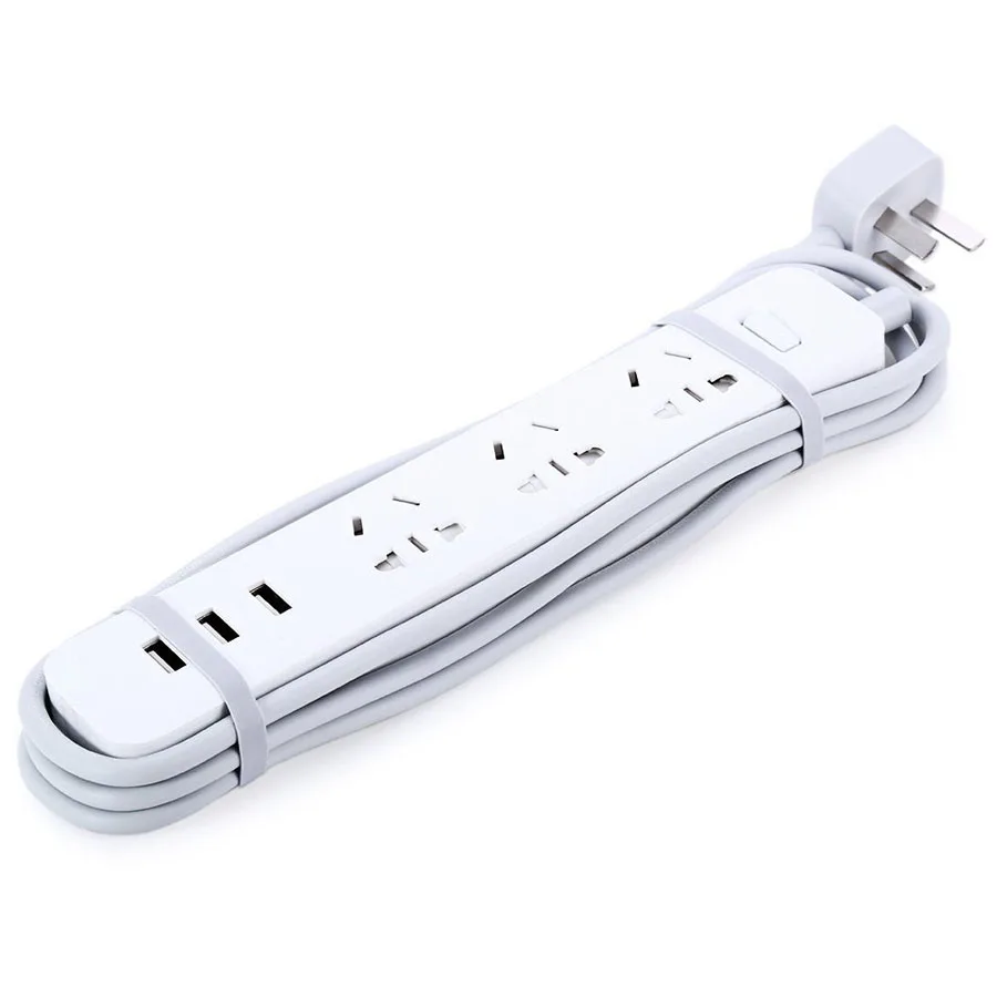Оригинальный умный штекер XiaoMi 3 Mi адаптируемый удлинитель питания с USB