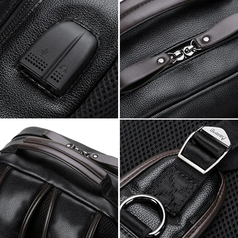 LIELANG Mochila de los hombres Mochila Masculina de los hombres de moda tendencia de gran capacidad de ocio juvenil de viaje en negro de cuero bolso de la computadora de los hombres LIELANG Mochila de los hombres Mochila Masculina de los hombres de moda tendencia de gran capacidad de ocio juvenil de viaje en negro de cuero bolso de la computadora de los hombres