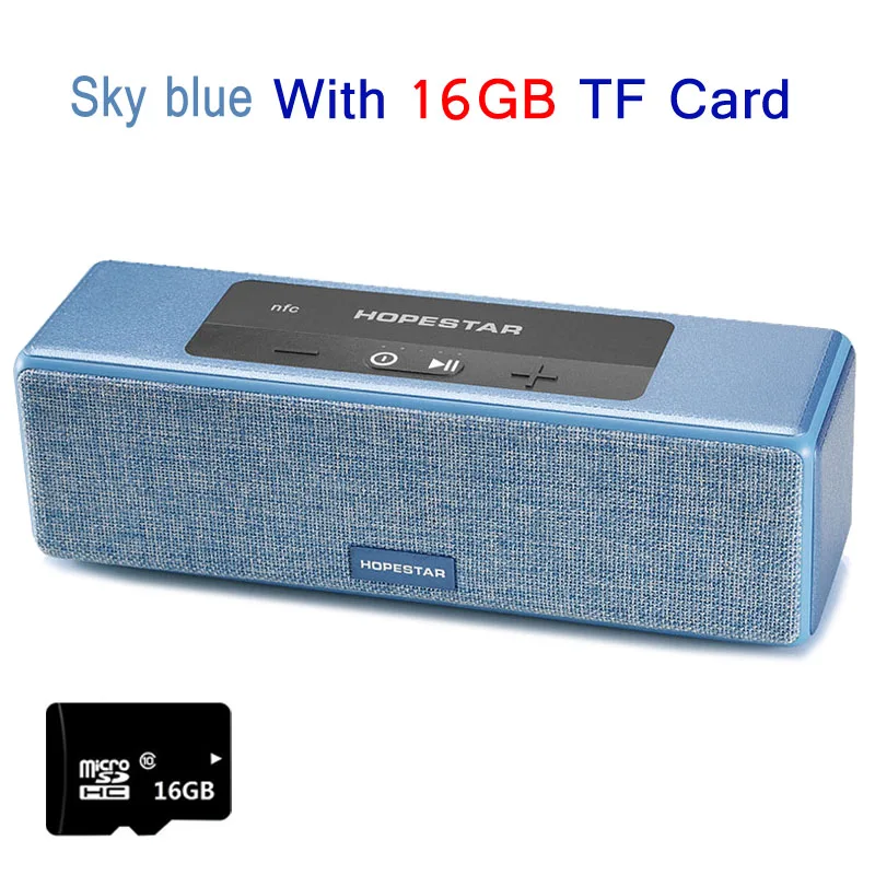HOPESTAR A5 Bluetooth беспроводной динамик Водонепроницаемый Открытый басовый эффект домашний кинотеатр power Bank для ТВ телефона xiaomi PC NFC TF USB - Цвет: Blue With 16GB Card