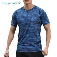 WOLFONROAD летние мужские быстросохнущие футболки для кемпинга, походов, мужские футболки для бега, фитнеса, спорта, камуфляжные топы, L-QZPL-11
