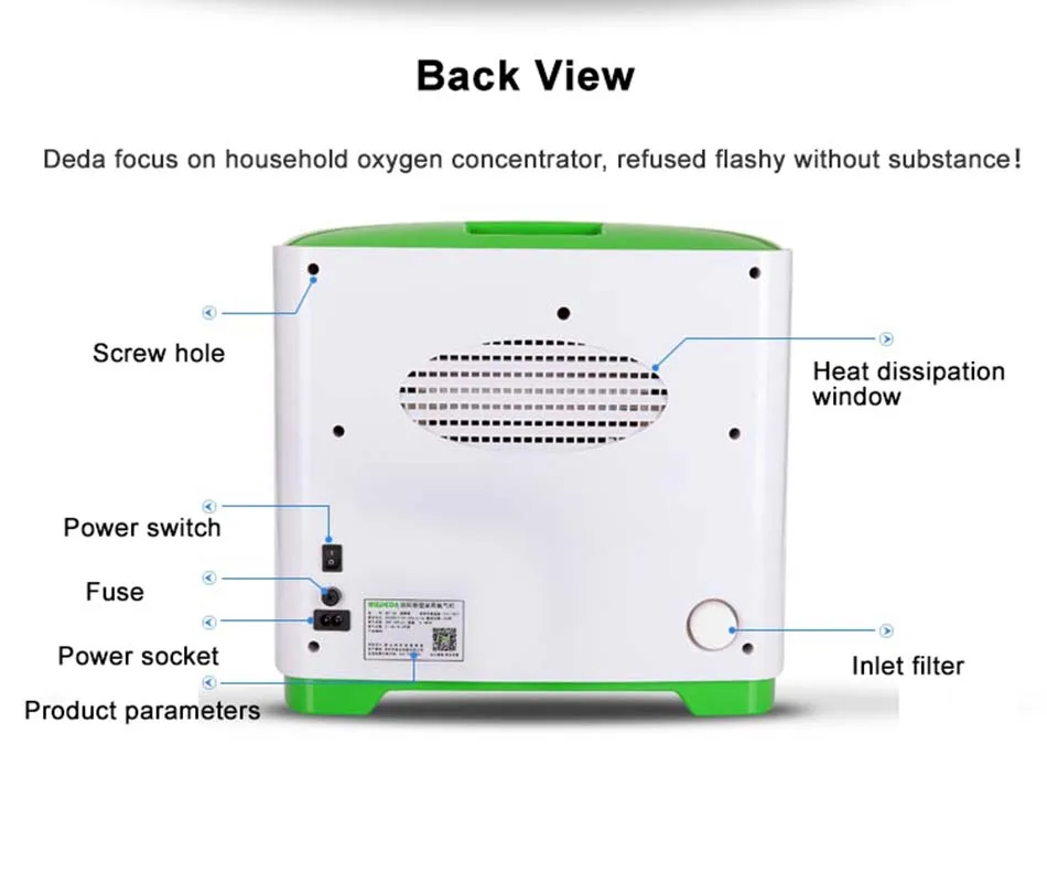 DEDAKJ DDT-2A портативный концентратор кислорода генератор кислорода делая машину домашний Регулируемый очиститель воздуха высокой чистоты AC 220 В/110 В
