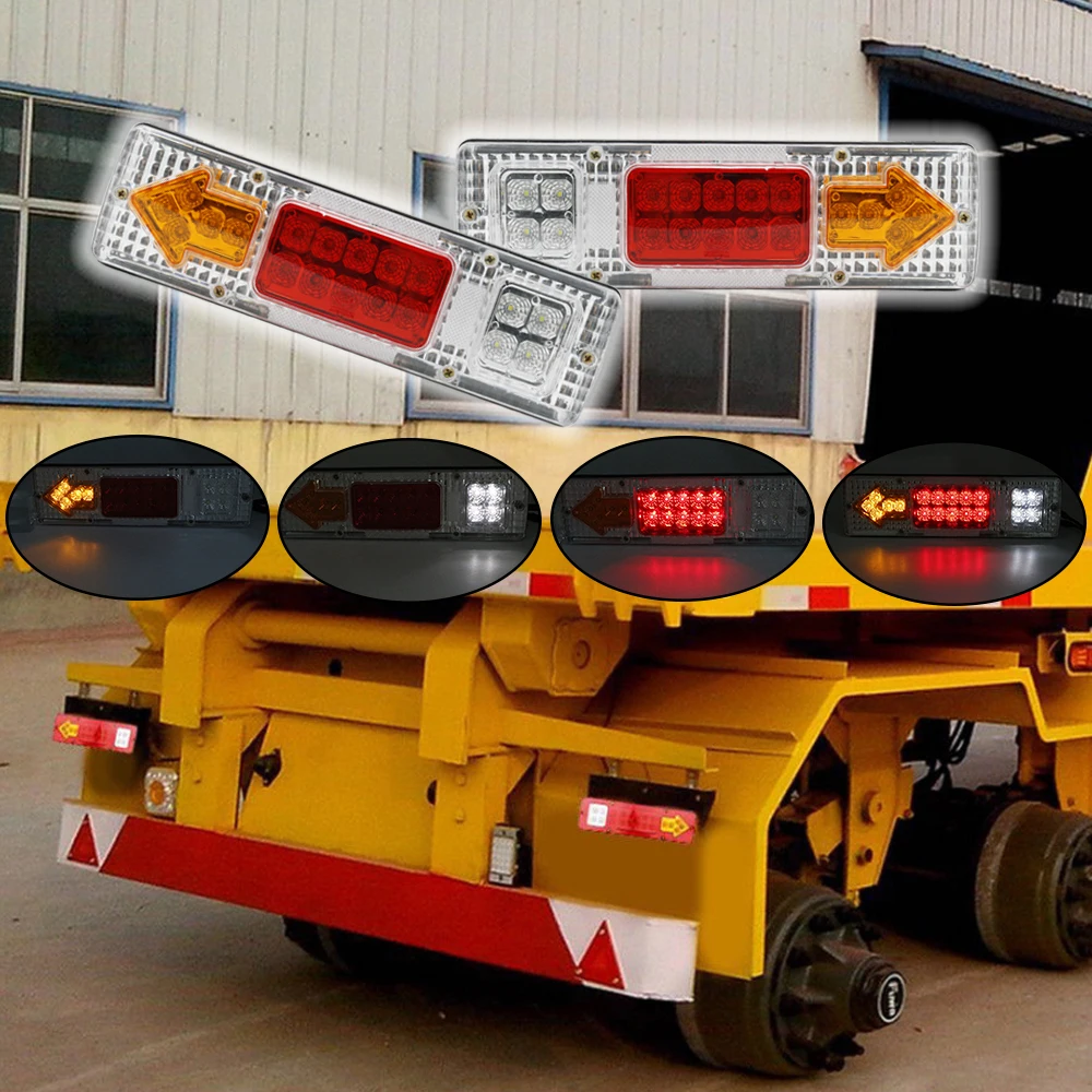 

1.5W 5A Trucks Railer Tail Light LED 12V DC Trailers Van Lamp Reversing 19 LEDs In Each Lamp