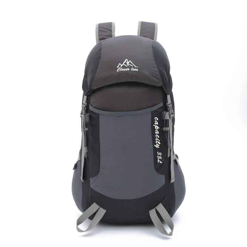 Супер мягкий кожаный рюкзак для путешествий, походный, для альпинизма, для горных путешествий, водонепроницаемый, походный рюкзак, софтбэк, складная сумка - Цвет: Black