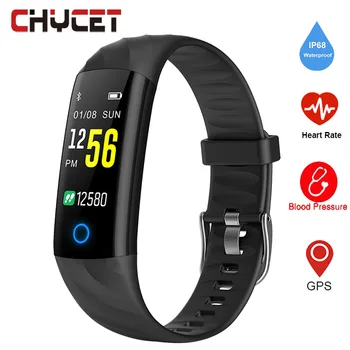 

Smart Bracelet IP68 Waterproof Blood Pressure Measurement Heart Rate Monitor Fitness Tracker GPS Multi Sports Modes Tracker