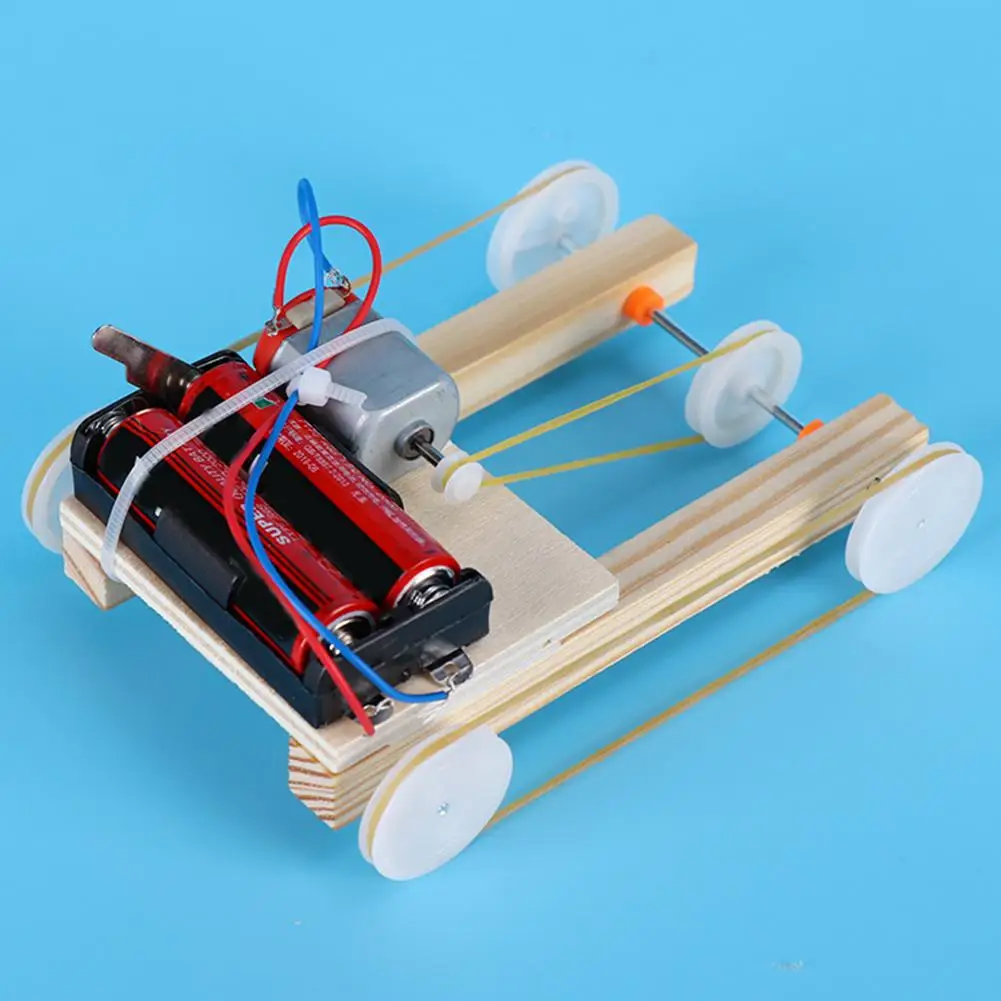 

Children DIY Assembling Electric Pulley Four-Wheel Drive Car Model Education Toy