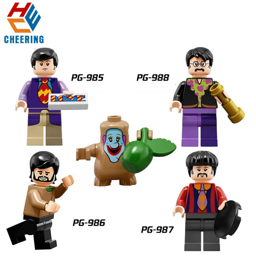 

Single Sale Super Heroes Building Blocks John Winston Lennon Paul McCartney George Figures Bricks Model Toys For Children PG8030