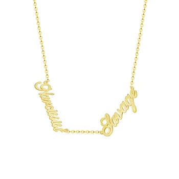

Custom Double Name Necklaces For Women Personalized Gold Chian Choker Necklace BFF Jewelry Best Friends Valentine's Gift