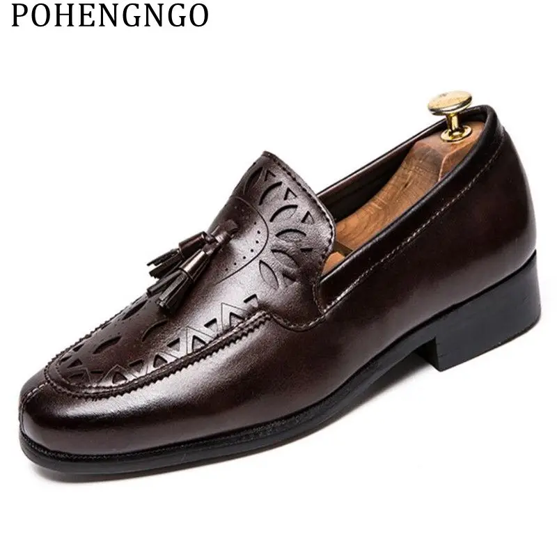 

New Men Tassel Loafers bullock PU Leather Shoes Elegant Comfortable Dress Shoe Simple Slip On Man Casual Footwear Large 38-45