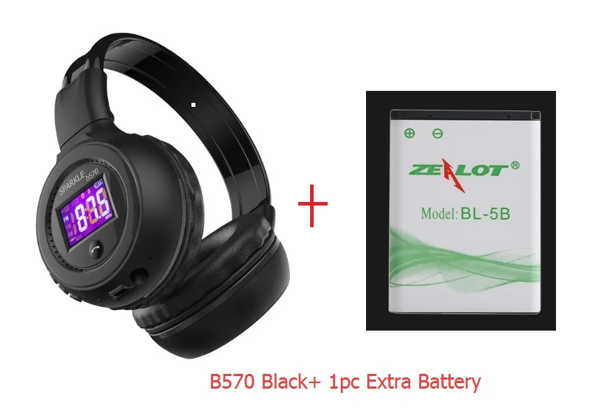 Zealot B570 беспроводные наушники+ fm-радио Bluetooth гарнитуры наушники с микрофоном Поддержка TF карты, AUX - Цвет: plus Extra battery