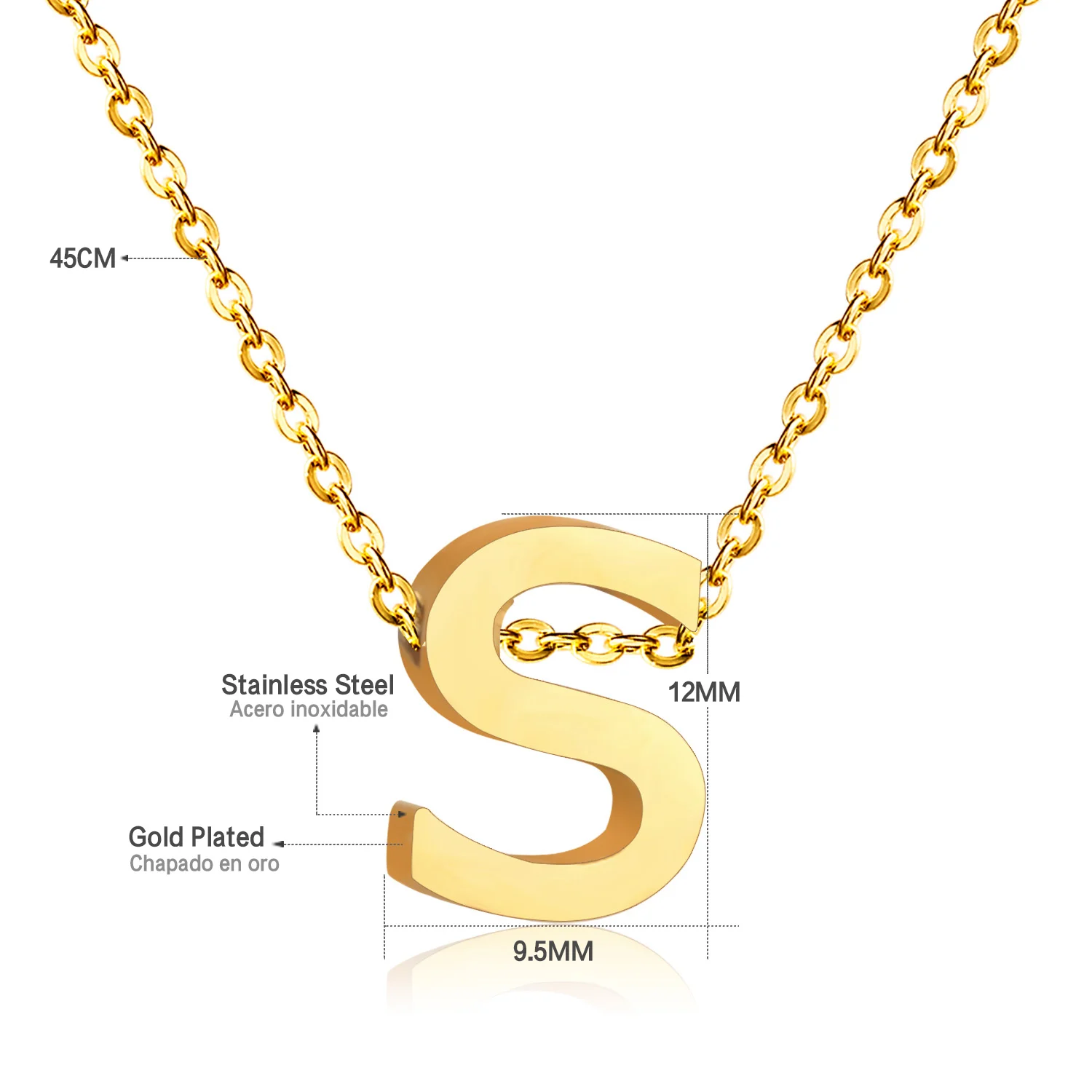 Роскошное золотое ожерелье с буквенным принтом для женщин, ювелирные изделия из нержавеющей стали 26, ожерелье с буквами и буквами