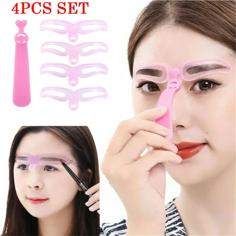 

4 X Eyebrow Shaping Stencil Styling Tool Eyebrow Drawing Card Makeup Stencil
