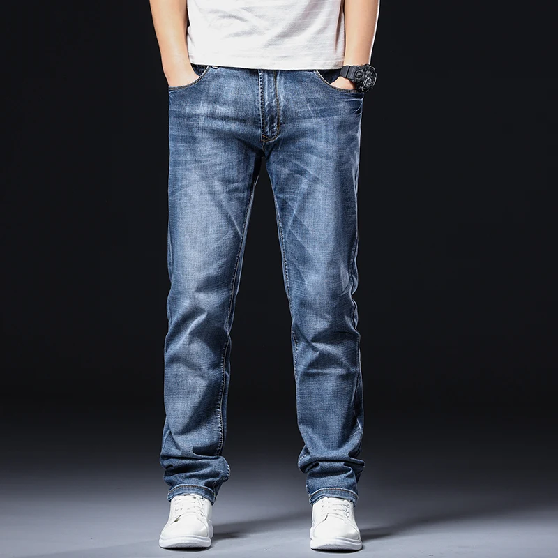 

New28-44 Plus Size Classic Jeans Men Loose Spliced Large size men denim jeans Casual Full Male Jean Spring mens denim pants