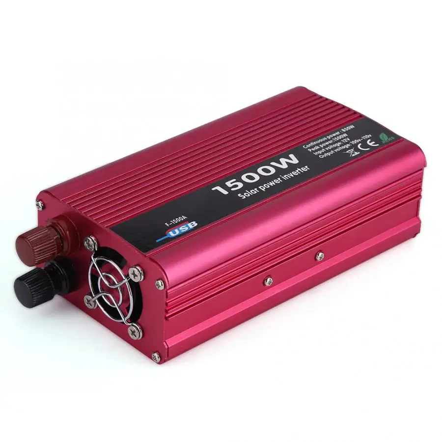1500W DC 12V to AC 110V Power Inverter Converter W/ Dual Outlets for