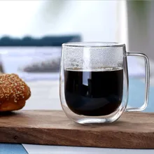 Стекло 250 мл двухслойная прозрачная стеклянная чашка кружка термостойкого вина Стекло чашка с ручкой изотермическая чашка