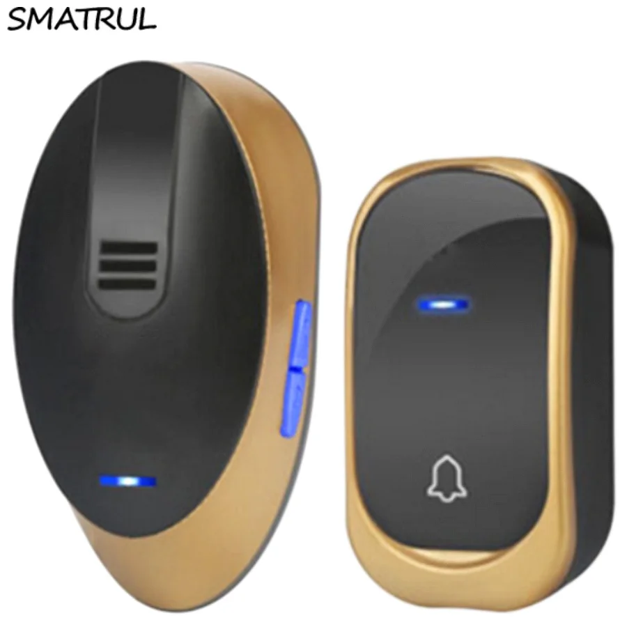 SMATRUL Wireless DoorBell Waterproof EU plug smart font b home b font Door Bell chime AC