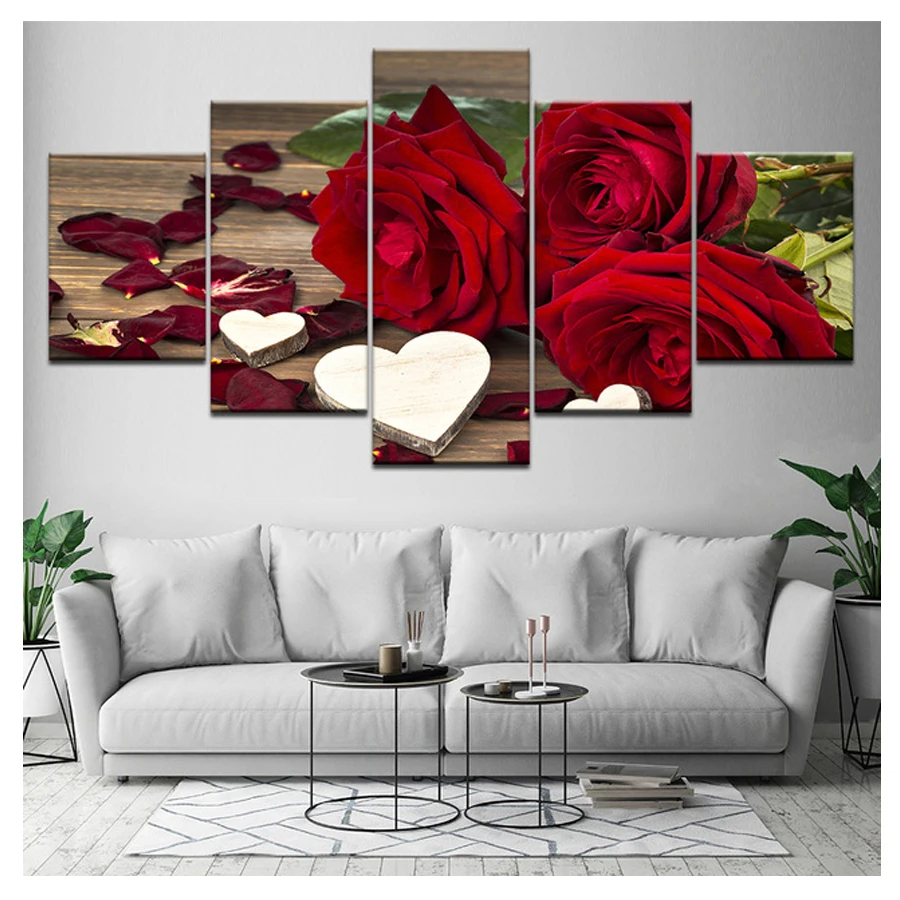 

5D DIY Diamond Painting crystal Floral Roses,Square Rhinestone Pasting home Decor Painting 3d Diamond Embroidery Mosaic 5pcs/set