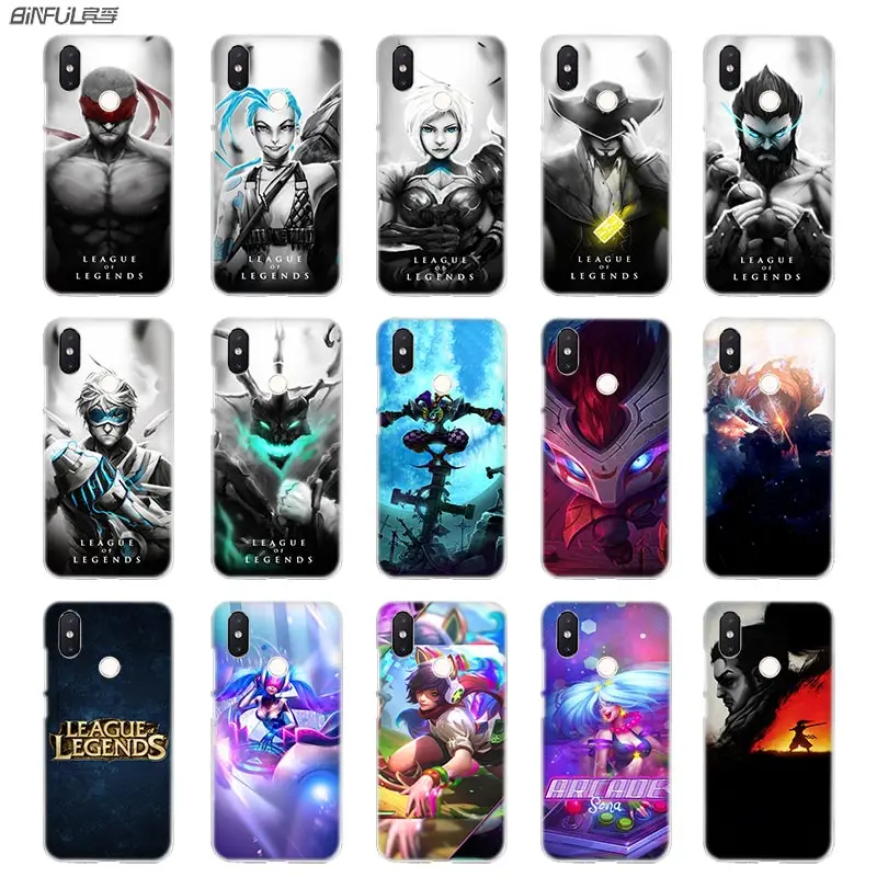 

BinFul phone case Transparent Hard cover for Xiaomi mi Redmi Note 7 5 4 3 4X 5A 6 Pro 64g S2 Plus League of Legends LOL