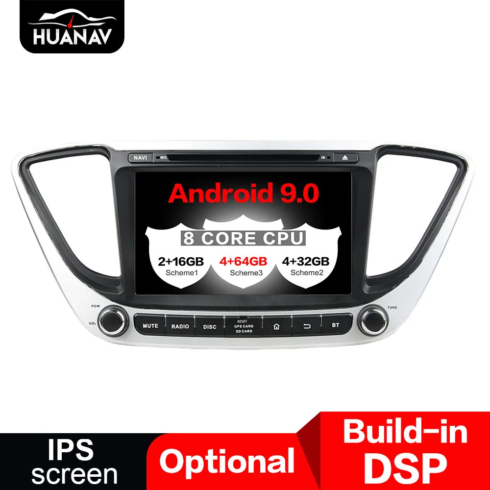 

DSP Android 9 Car DVD player GPS navigation for Hyundai Verna 2016 2017 Radio player head unit Auto stereo