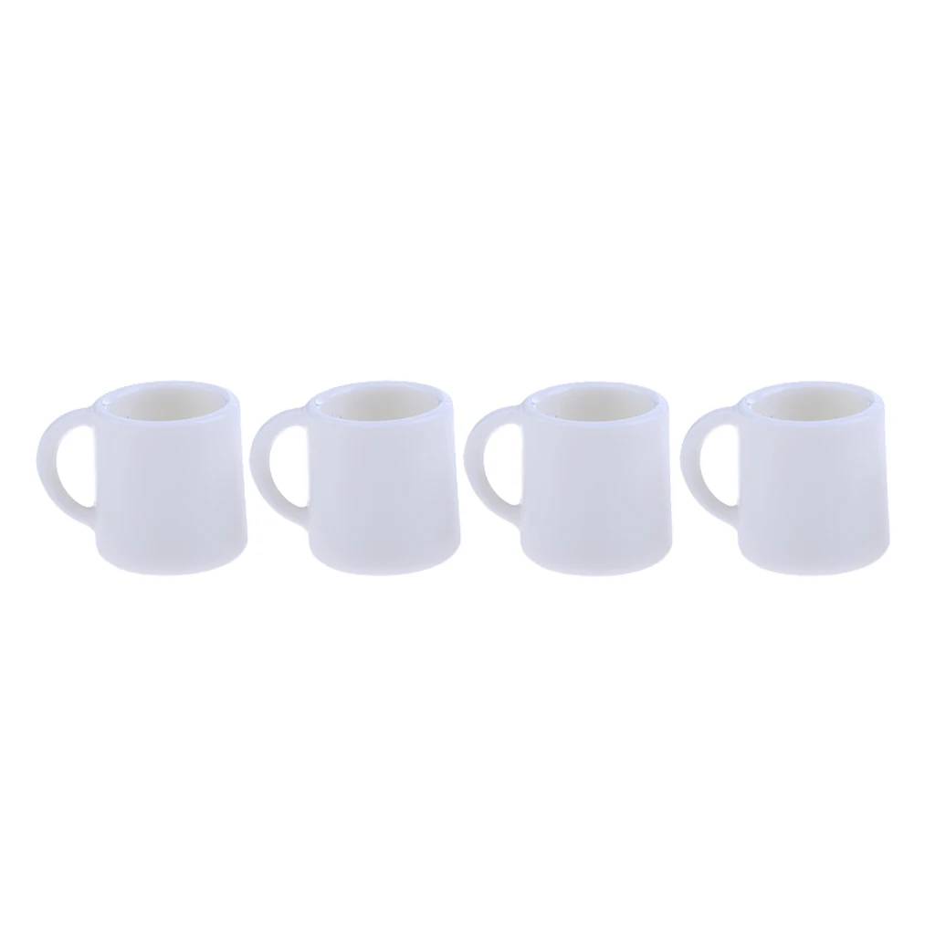 Set of 4 Pieces 1/12 Scale Milk Tea Coffee Wine Cups Mugs Tableware for Dolls House Accessory Suitable for 1:12  dollhouse