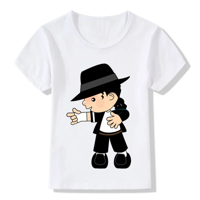 Michael Jackson Cartoon Design Children's T-Shirts Boys Girls Rock N Roll Star Tops Tees Kids Casual Clothes For Toddler,HKP5144