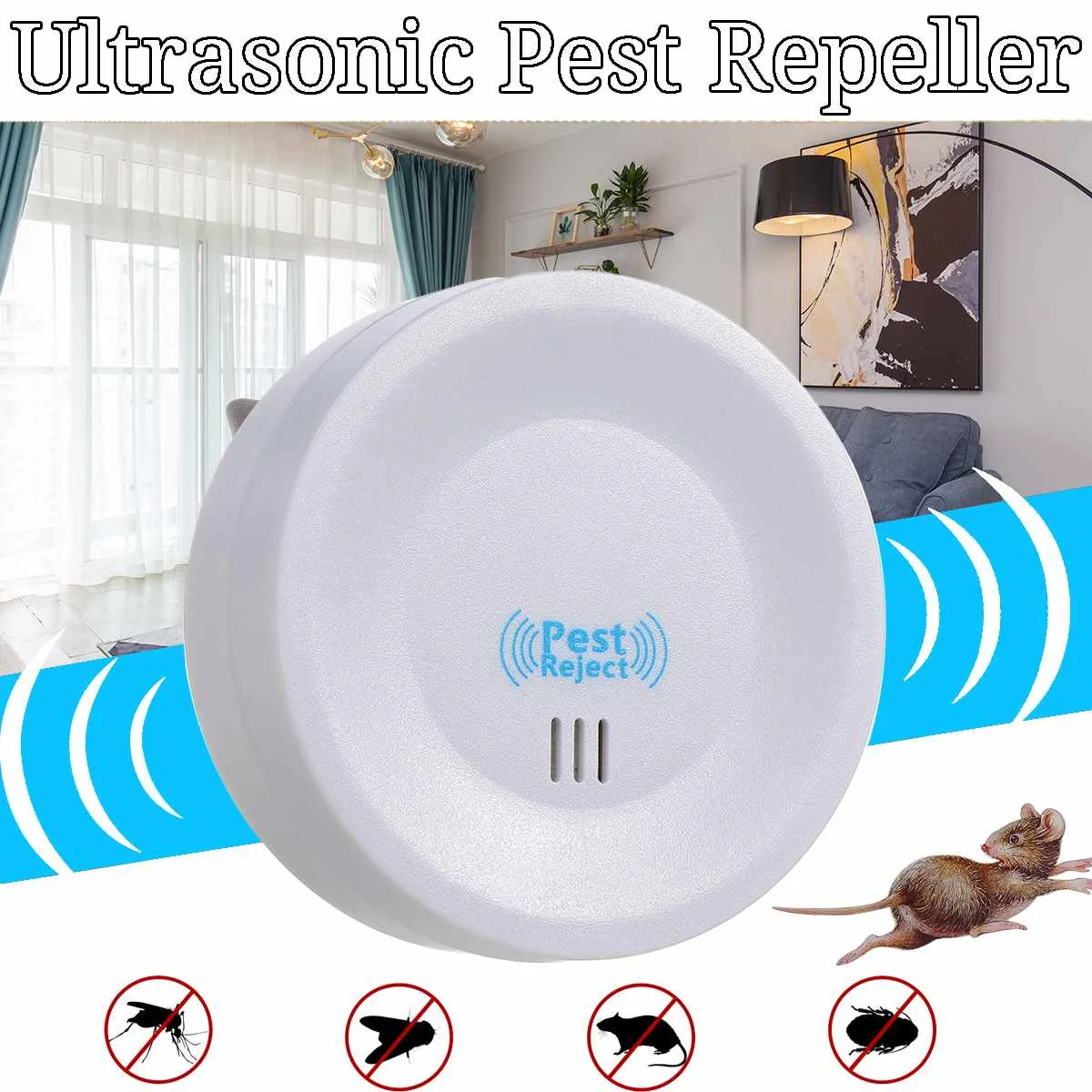 

Ultrasound Insect Repeller Household Rat Repeller Cockroach Repellent Electronic Pests Reject Anti Mosquito Mouses Mite Devices