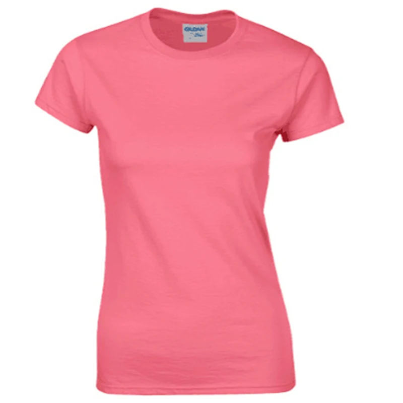 Gildan, высокое качество, 22 цвета, S-XL, простая футболка для женщин, хлопок, эластичные базовые футболки, Женские повседневные топы, футболка с коротким рукавом