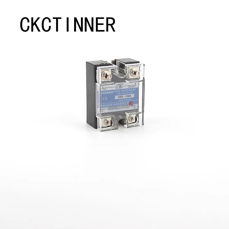 Ckctinner 1 шт. твердотельные реле SSR-25DA 25A SSR-10DA SSR-25DA SSR-40DA 5-24VDC до 24-380V AC SSR 25DA, 6-20mA - Габаритные размеры: SSR-10DA