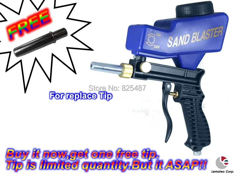 LEMATEC Hand held Portable Air Sandblaster Gravity Feed Sand Blaster for remove rust paint and so on hot sell air tools