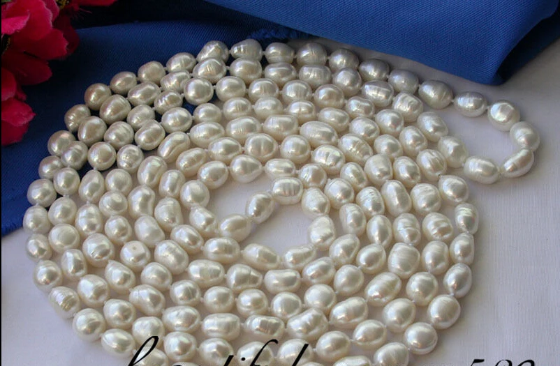 

FREE SHIPPING ****** z1855 80" 13mm baroque white fw pearl necklace (A0513)