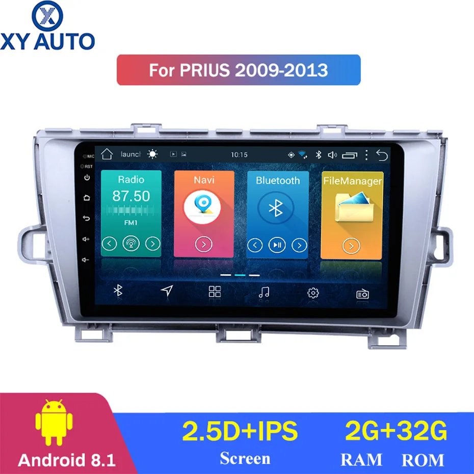 Top 9 inch 2.5D IPS HD multi-touch screen Android 8.1 2G RAM 32G ROM NAVI for Toyota Prius 2009-2013 with Bluetooth USB WIFI SWC 1 Top 9 inch 2.5D IPS HD multi-touch screen Android 8.1 2G RAM 32G ROM NAVI for Toyota Prius 2009-2013 with Bluetooth USB WIFI SWC 1