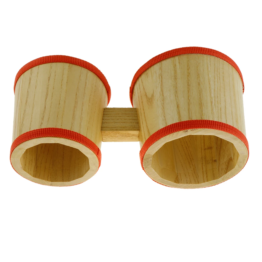 Tooyful 1 Set Wood Bongo Drum 4inch+5inch Hand Percussion Instrument with Mallet for Children Preschool Musical Toy