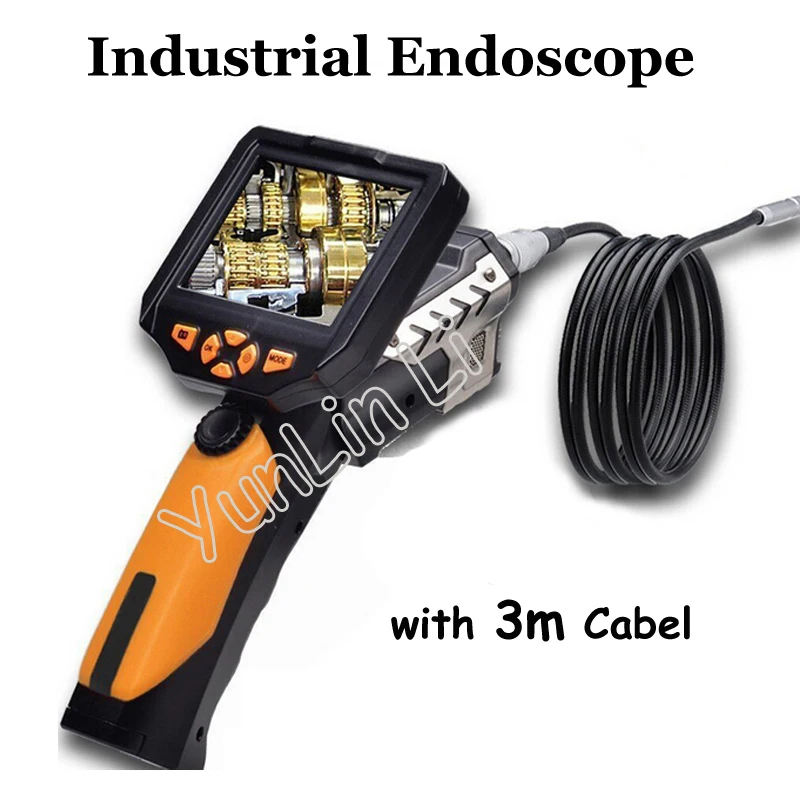 3.5" LCD Endoscope Borescope Inspection Camera Zoom Rotate 5.5mm Lens