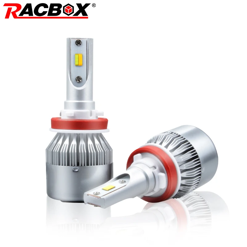 Автомобильная светодиодная лампа для фары Racbox двухцветная золотисто белая