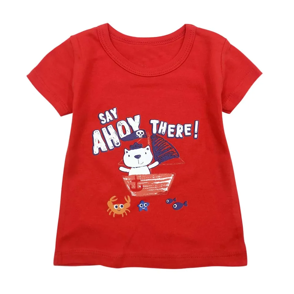 

Retail 6-24months short-sleeve t shirt Baby Infant cartoon newborn clothes for boys girls cute Clothing summer