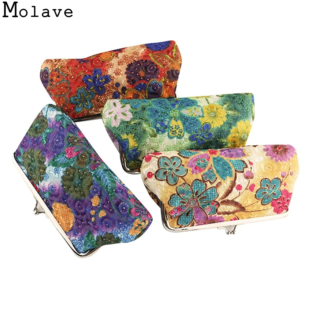

2017 New Fashion WomensRetro Vintage Flower Lady Small Wallet Card Holder Coin Purse Clutch Handbag Girls Card Money Purse Jan17