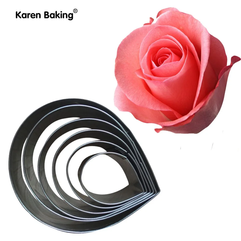 Buy Rose Flower Cutters Set Stainless Steel Cake