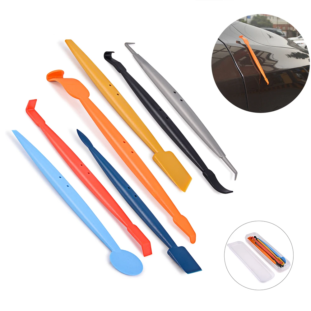 EHDIS 7pcs Vinyl Wrapping Car Folie Magnetic Squeegee Carbon Fiber Film Car Sticker Magnet Scraper Moto Window Tint Wrap Tool