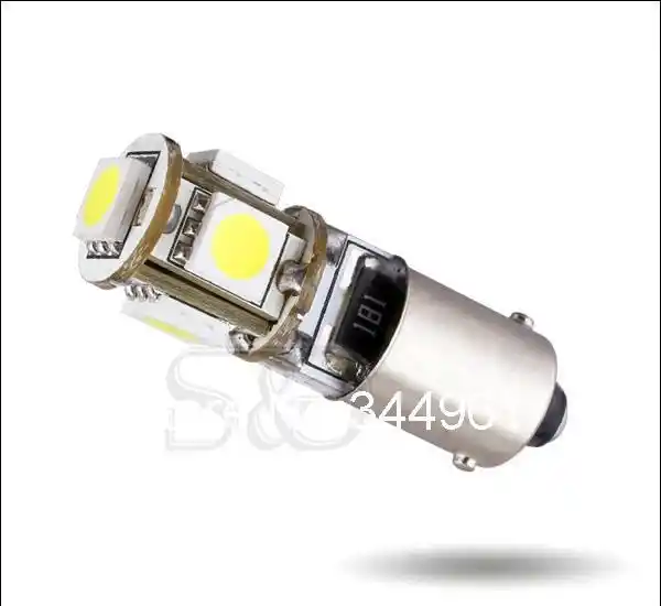 2 LAMPADINE 5 LED SMD CANBUS ARANCIONE BA9S T4W QZA