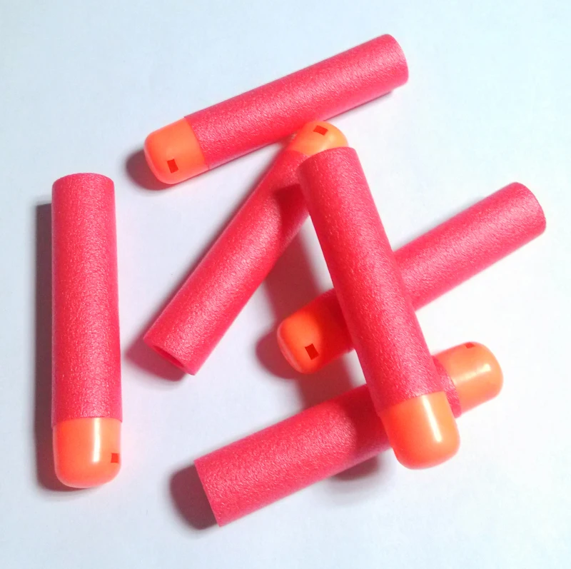 60 шт. 9,5*1,8 см мягкие пули для nerf Mega Пейнтбол полые мягкие пули из пенопласта оружие-красный HongC