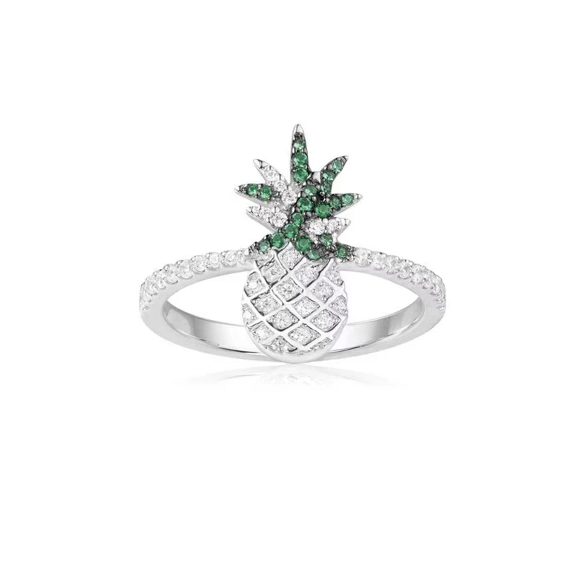 

Local focal silver 925 shining pineapple ring