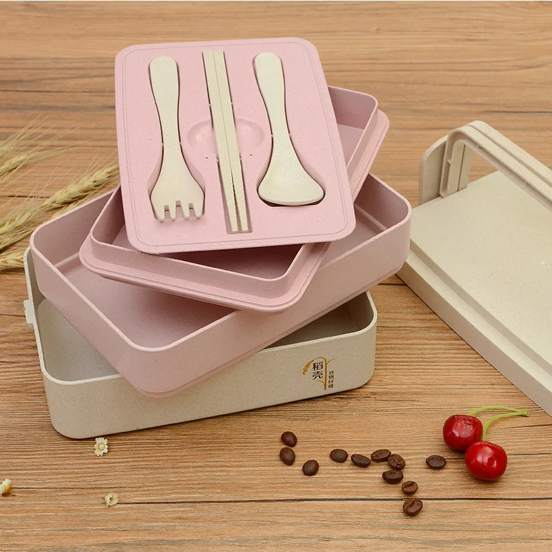 

Three Layer Lunch Box Leak-Proof Portable Dinnerware Sets Storage Kids Student Food Container Seal Storage Box