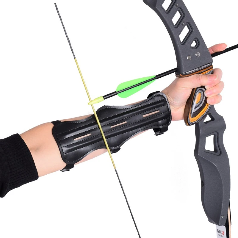 1 piece Shooting Archery Arrow Leather 3 Strap Armguards Shooting Target Archery Arm Guard