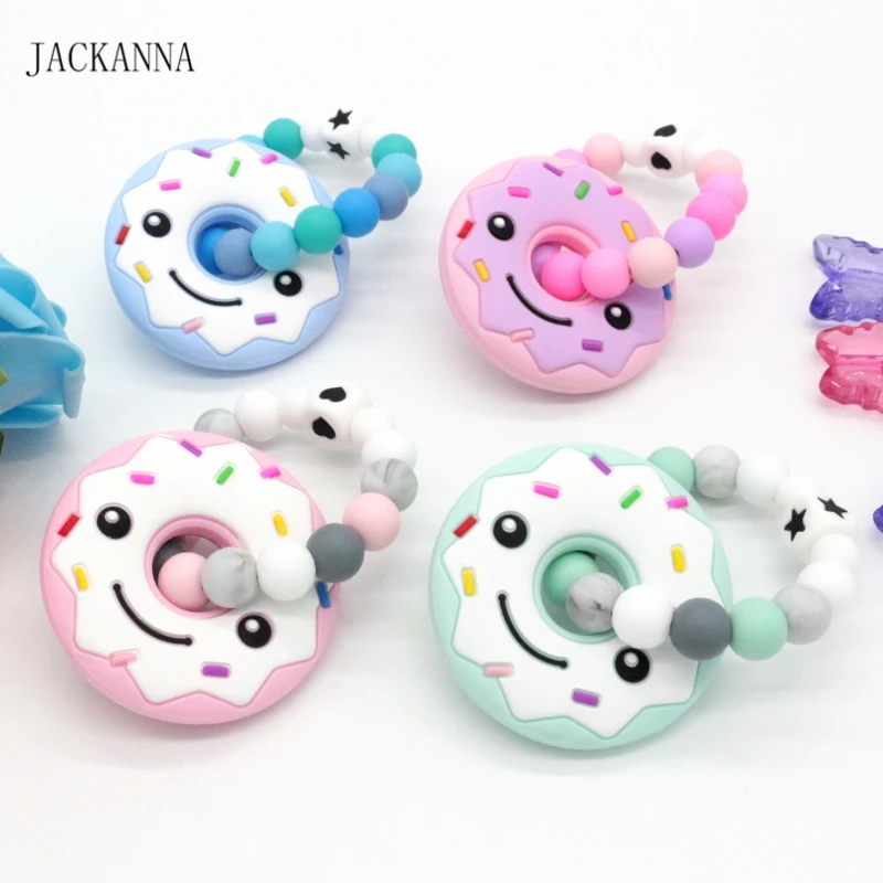 Food Grade Silicone Donut Teether Baby Ring Toys, Silicone Teether